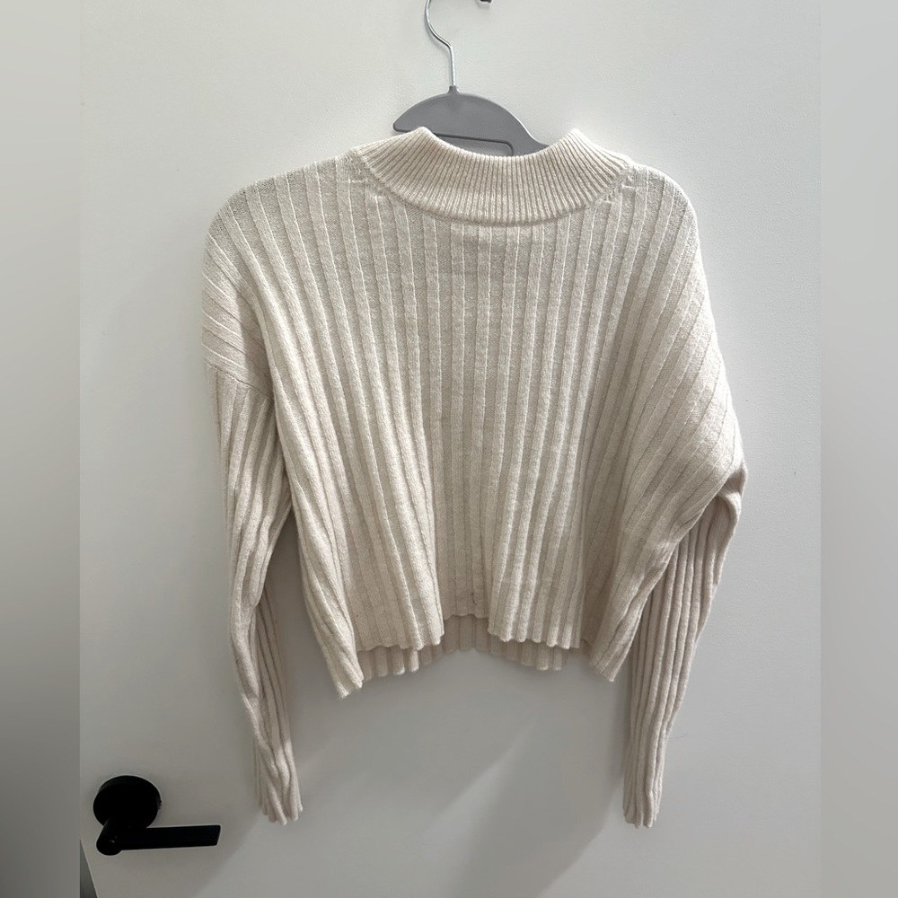 White/cream Madewell crop sweater